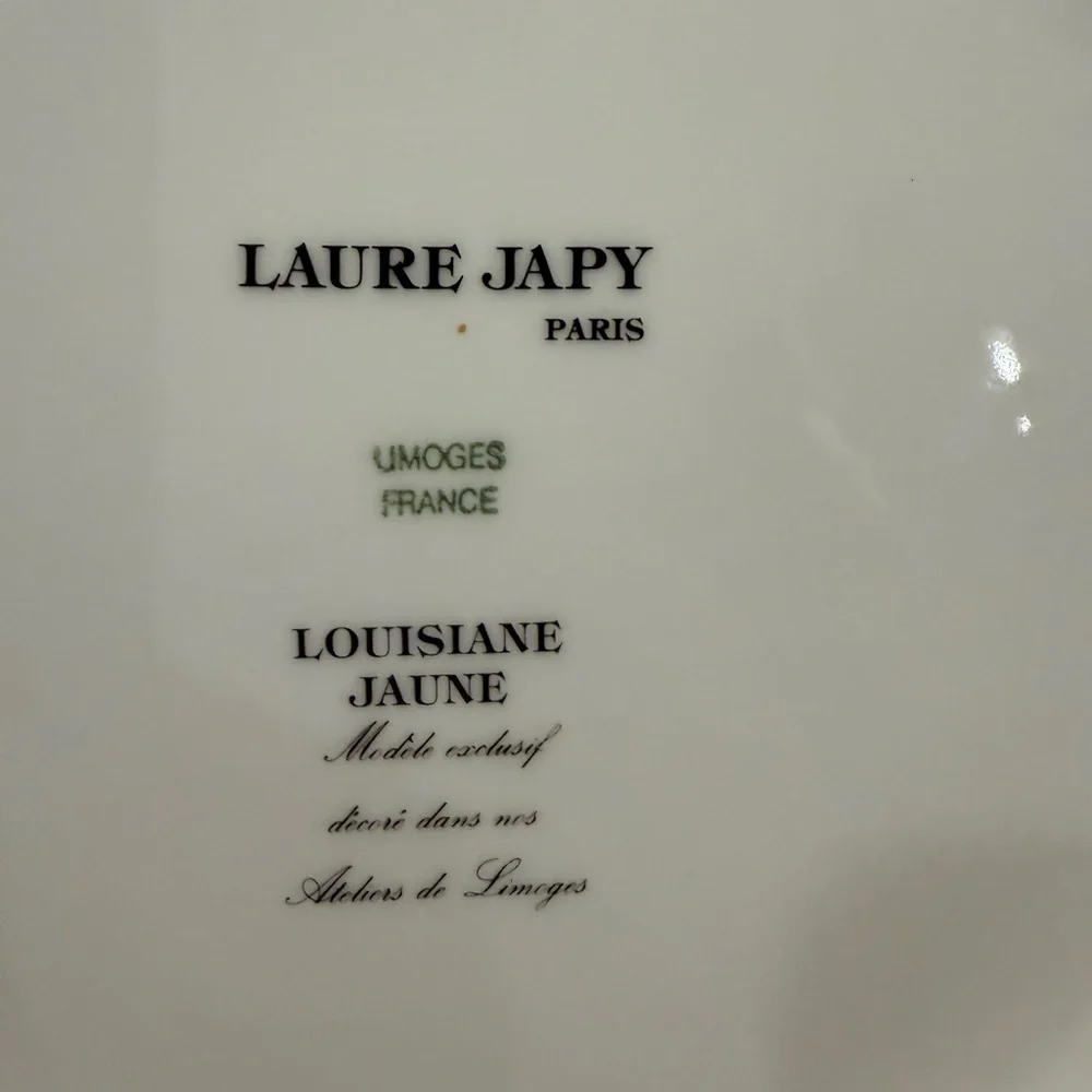 Laure Japy Limoges France Louisiane Yellow Dinner/Charger Service Plate